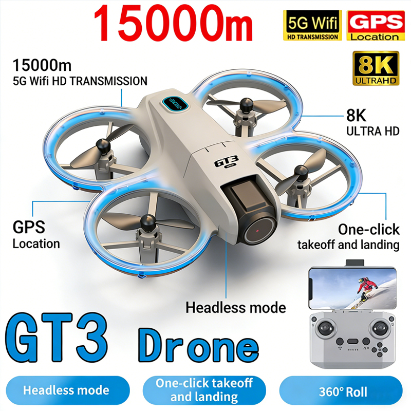 Kids Toys Helicopter - โดรนรุ่นใหม่ GT3 MAX 8K HD ถ่ายภาพทางอากาศ