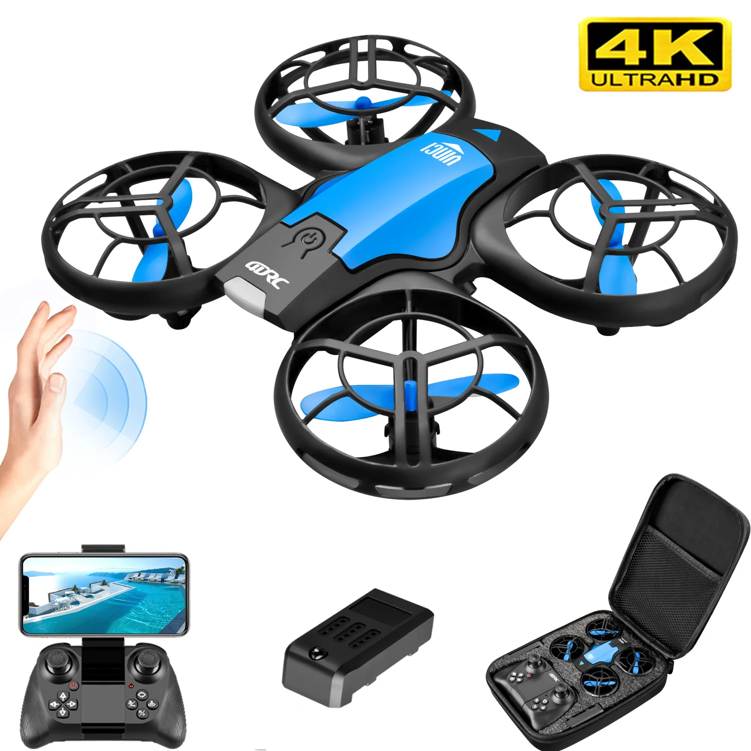 Kids Toys Helicopter - โดรน V8 รุ่นใหม่ขนาดเล็ก 4K ระดับมืออาชีพ กล้อง