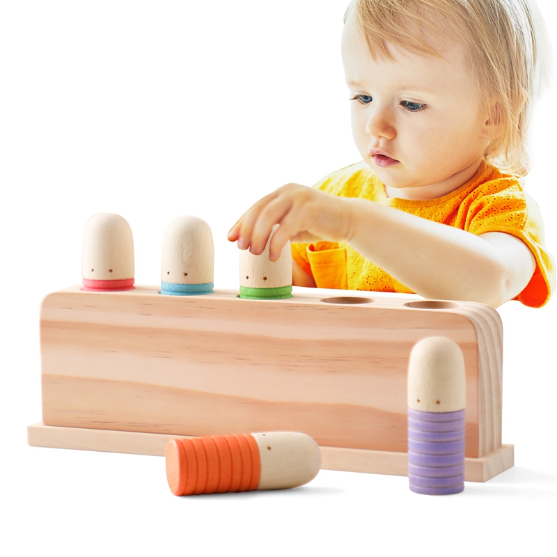 Kids Quiet Toys - ของเล่น Montessori ของเล่นไม้เด้งดึ๋งได้รับการยอมรับของเล่นฝึกสีสำหรับเด็ก