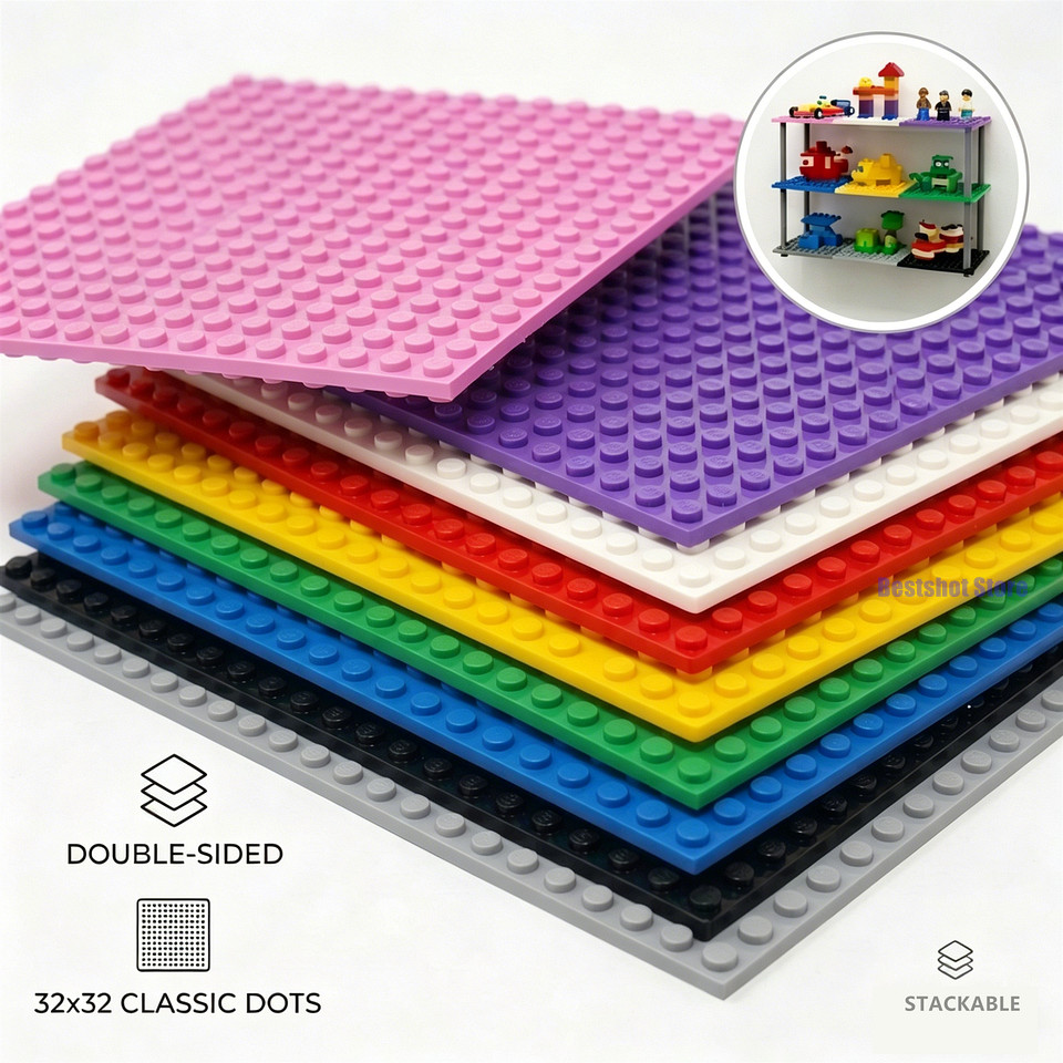 Kids Toys Brands - แผ่นฐาน 32x32 จุด สองด้าน แบบคลาสสิก สำหรับต่อบล็อก