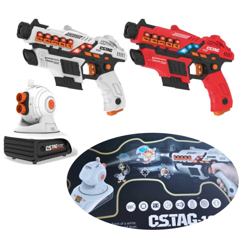 Laser Tag Set Kids - CSTAG โปรเจคเตอร์เกมยิงปืนชุดเด็กใหม่ของขวัญวิทยาศาสตร์จินตนาการของเล่นสําหรับชายเลเซอร์แท็กอินฟราเรดปืนพกปืนเกมของเล่น