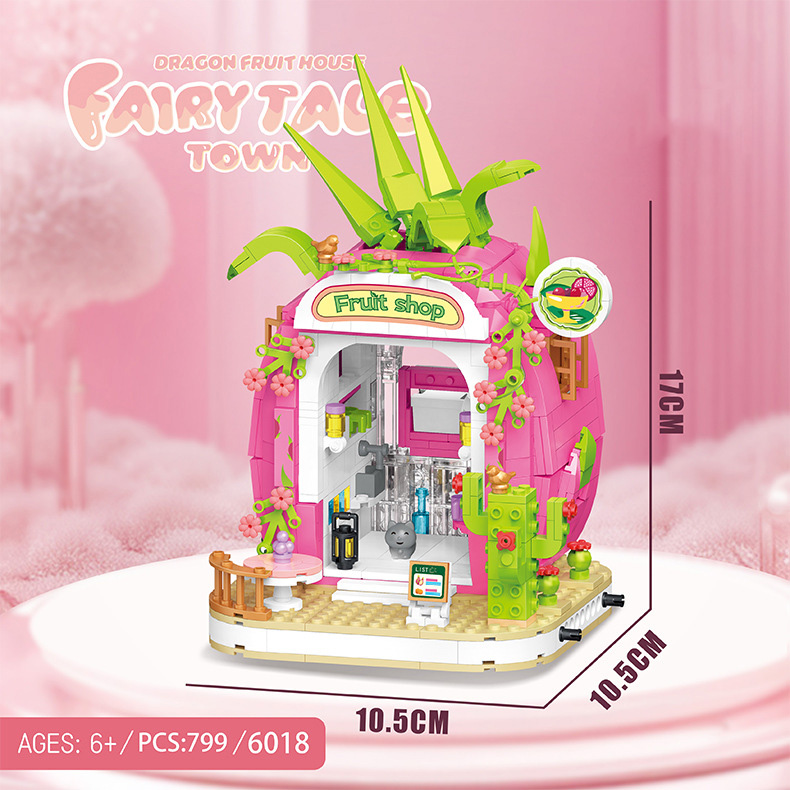 Kids Toys Brands - ของเล่นตัวต่อเมืองสร้างสรรค์ ร้านขายแก้วมังกร พร้อมไฟ สำหรับเด็ก เป็นของขวัญ