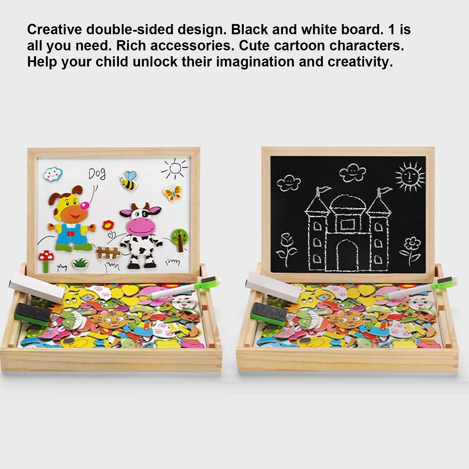 Magnetic Drawing Board - กระดานแม่เหล็กสำหรับเด็ก กระดานไม้สำหรับเด็ก ของเล่นเสริมพัฒนาการ เกมวาดภาพ สำหรับการเรียนรู้ เครื่องมือการเรียนรู้สำหรับเด็กก่อนวัยเรียน