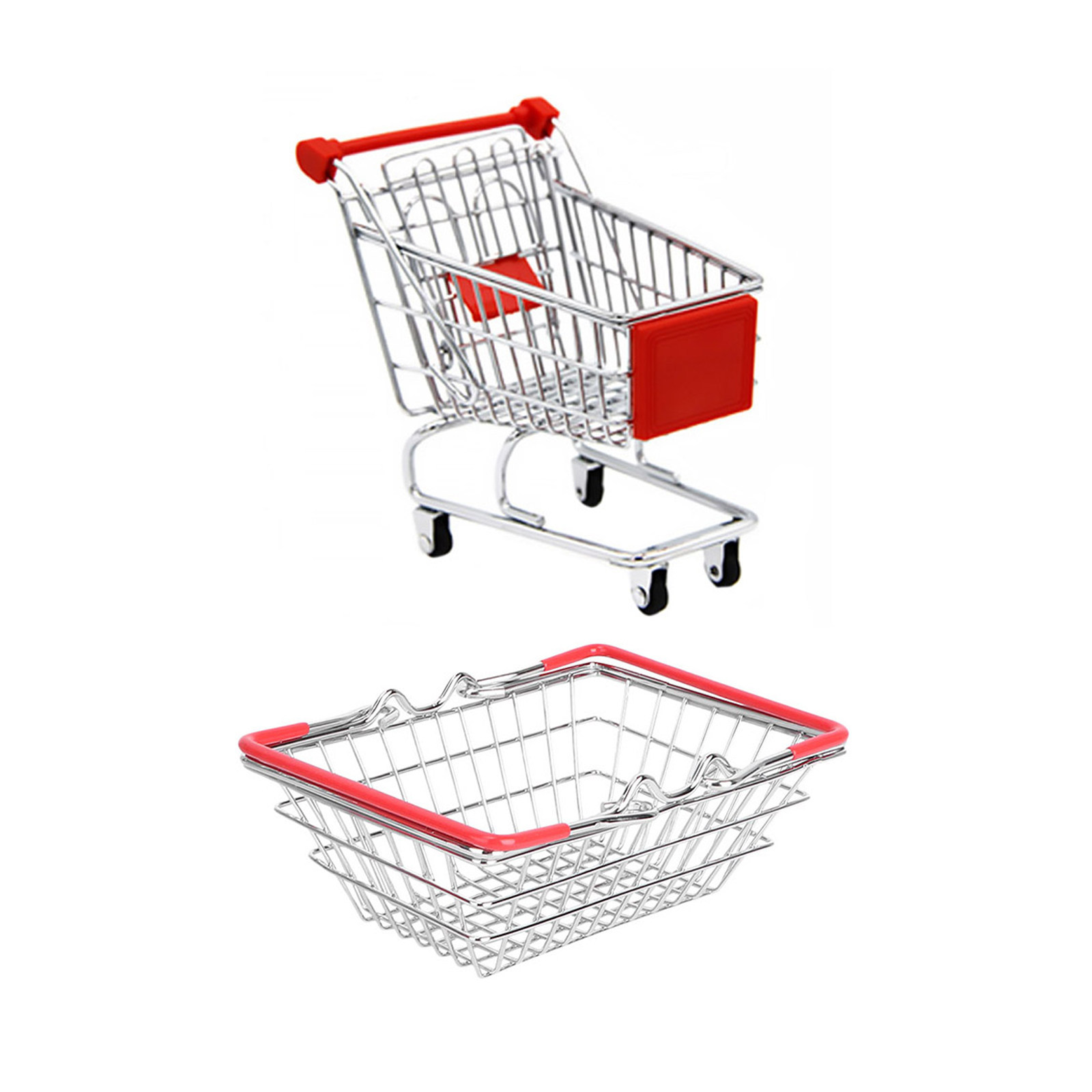 Kids Toys Basket - ชุดตะกร้าช้อปปิ้งจำลองสำหรับเด็ก 1 ชุด รถเข็นช้อปปิ้ง ของเล่นเสริมสร้างทักษะการเล่นบทบาทสมมติ เกมการศึกษา