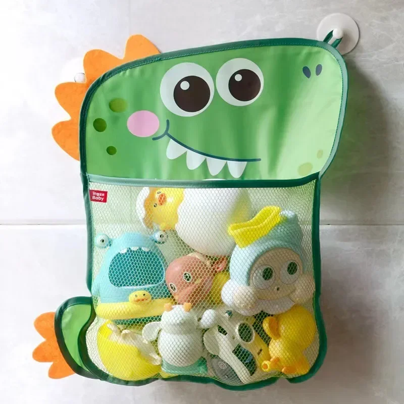 Kids Toys Basket - ถุงเก็บของเล่นในห้องน้ำแบบแขวน สำหรับเด็ก ลายไดโนเสาร์/สัตว์ต่างๆ ตะกร้าตาข่ายสำหรับของเล่นอาบน้ำเด็ก