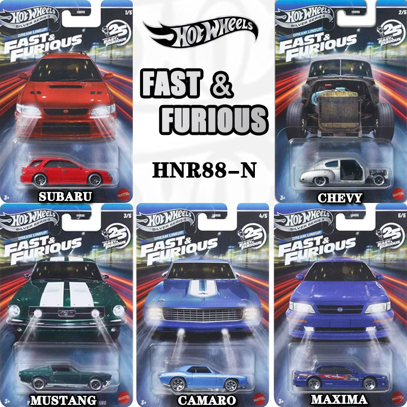 Kids Toys Cars - ฮอตวีลส์ 1:64 รถโมเดลหล่อโลหะ ฟาสต์แอนด์ฟิวรี่ยัส, ของเล่นจำลองสะสม, ของขวัญวันฮาโลวีนและเปิดเทอมสำหรับนักสะสมชาย