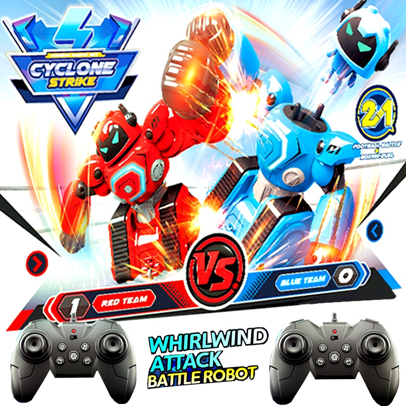 Kids Toys Under 50 - รีโมทคอนโทรลหุ่นยนต์มวยฟุตบอลต่อสู้ของเล่นสําหรับเด็กสองเด็ก Interactive DIY ต่อสู้ RC หุ่นยนต์เด็กของขวัญ