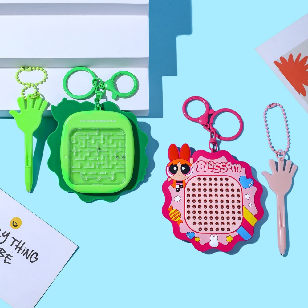 Magnetic Drawing Board - ของแท้ เดอะ พาวเวอร์พัฟเกิร์ลส์ ของเล่นเสริมพัฒนาการรูปเขาวงกต พวงกุญแจน่ารัก บลอสซัม