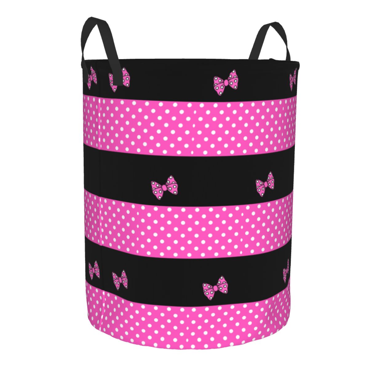 ตะกร้าผ้าลายจุดมินนี่สีชมพูพับ - Kids Toys Basket บทวิจารณ์และราคา