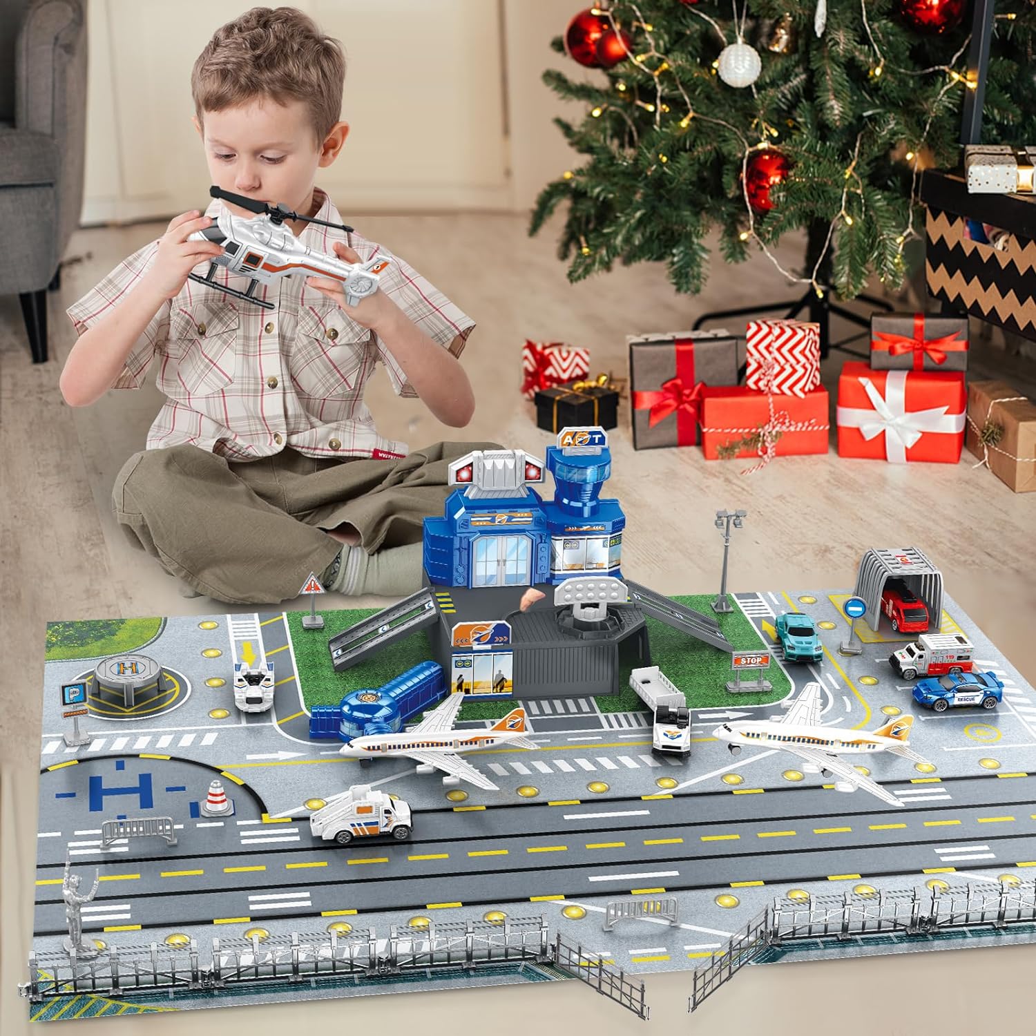 ชุดของเล่นฉากสนามบินสำหรับเด็ก - Kids Toys Helicopter บทวิจารณ์และราคา