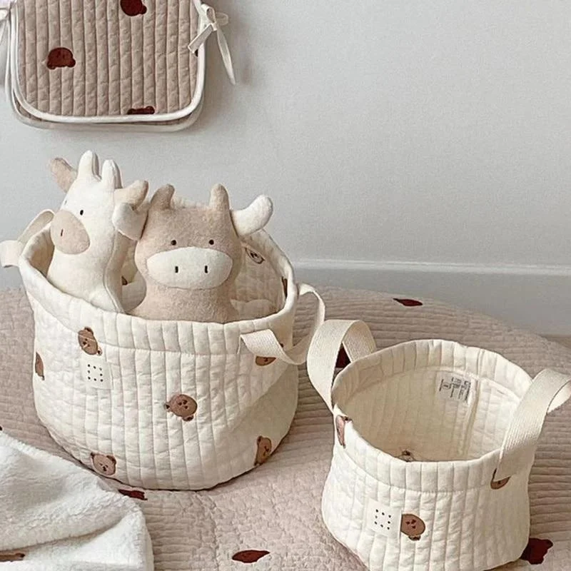 กระเป๋าผ้าปักลายหมีน่ารัก กระเ - Kids Toys Basket บทวิจารณ์และราคา
