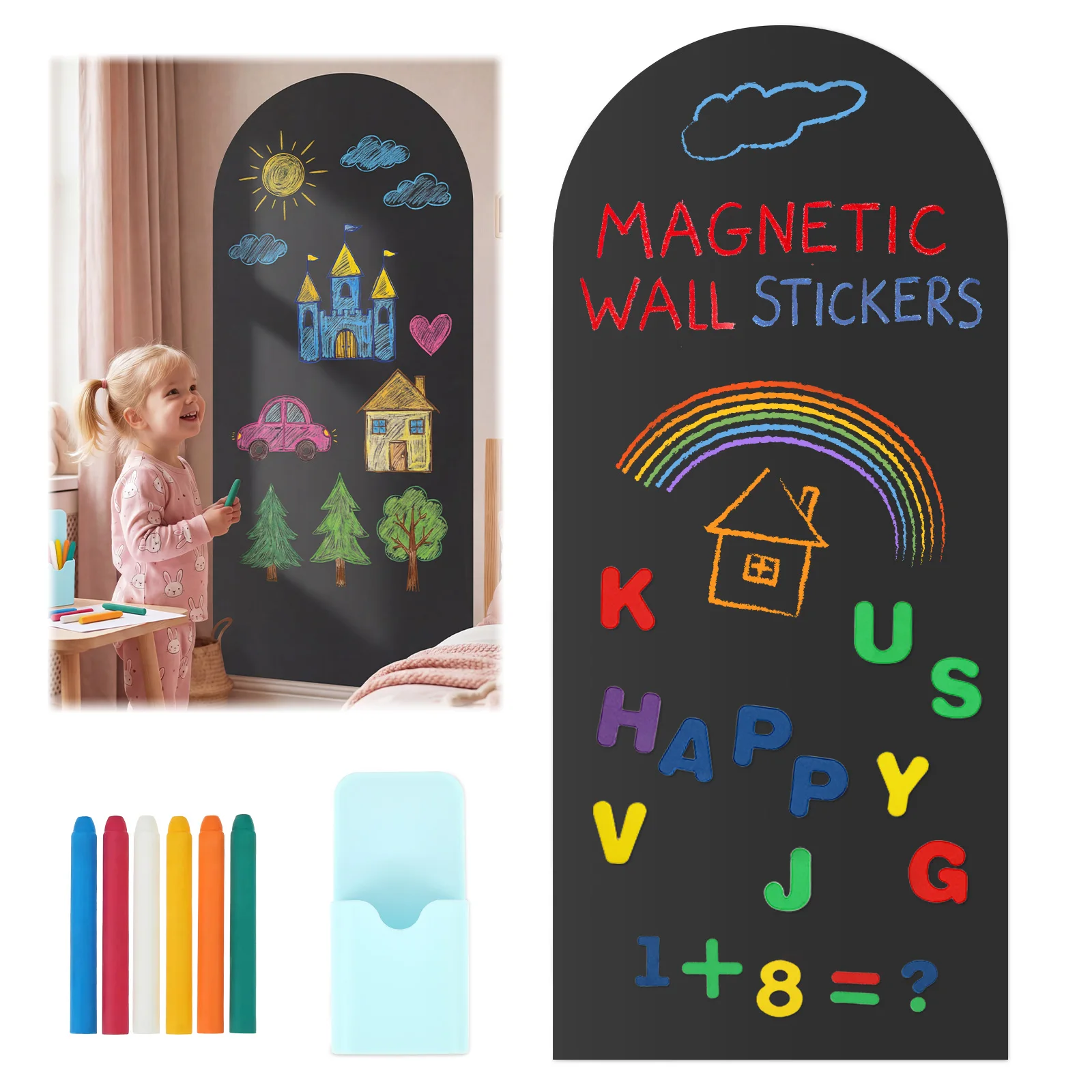 สติกเกอร์แม่เหล็กติดผนังรูปโค้ - Magnetic Drawing Board บทวิจารณ์และราคา