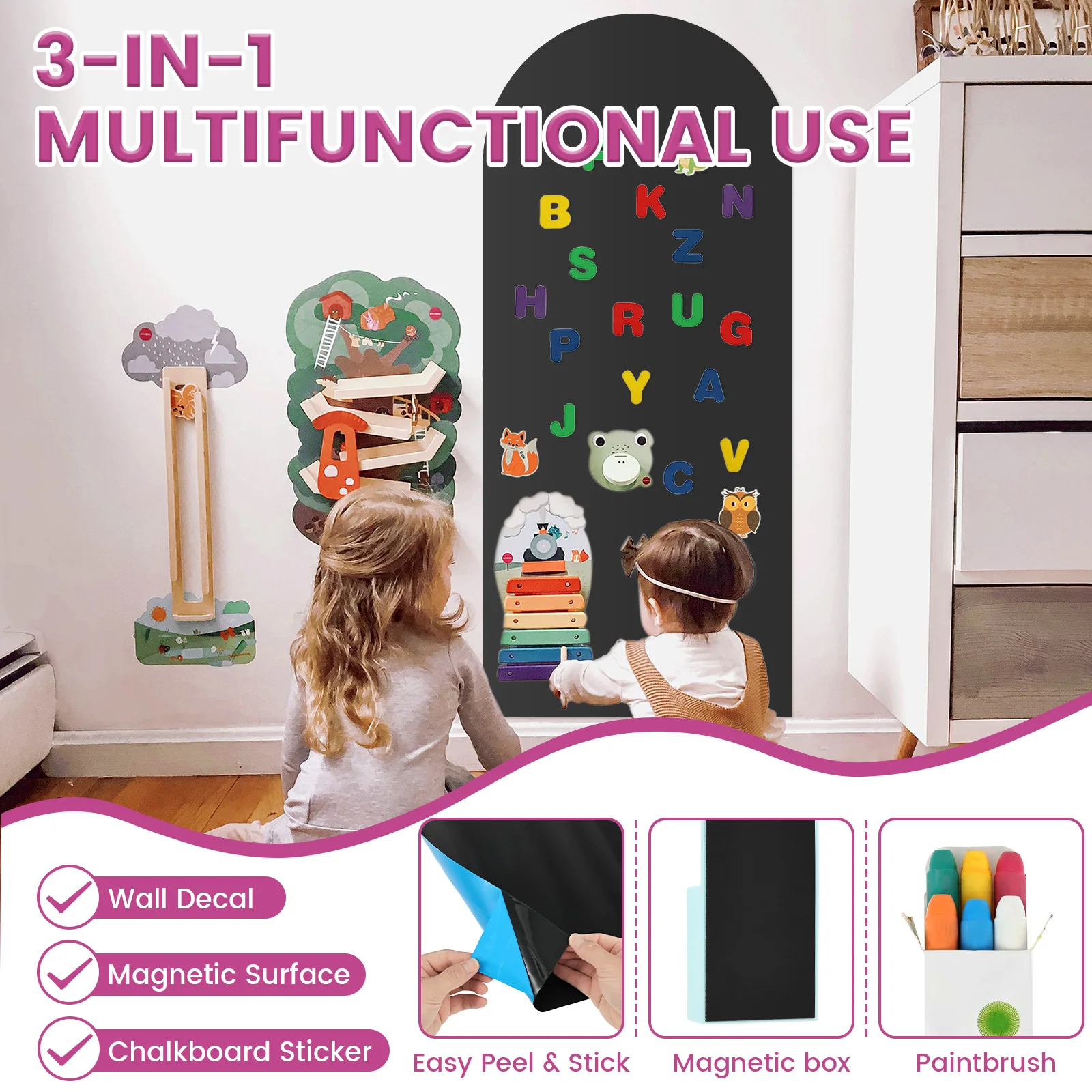 สติกเกอร์แม่เหล็กติดผนังรูปโค้ - Magnetic Drawing Board บทวิจารณ์และราคา