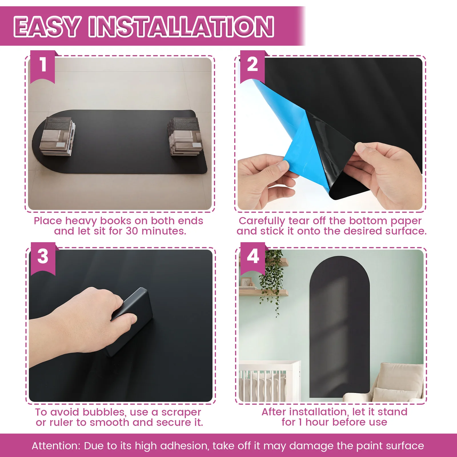 สติกเกอร์แม่เหล็กติดผนังรูปโค้ - Magnetic Drawing Board บทวิจารณ์และราคา