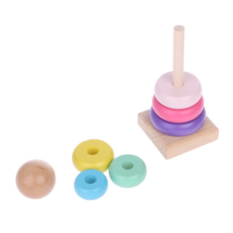 ของเล่นไม้รูปหอคอยสายรุ้งสำหรั - Wooden Blocks Stacking บทวิจารณ์และราคา