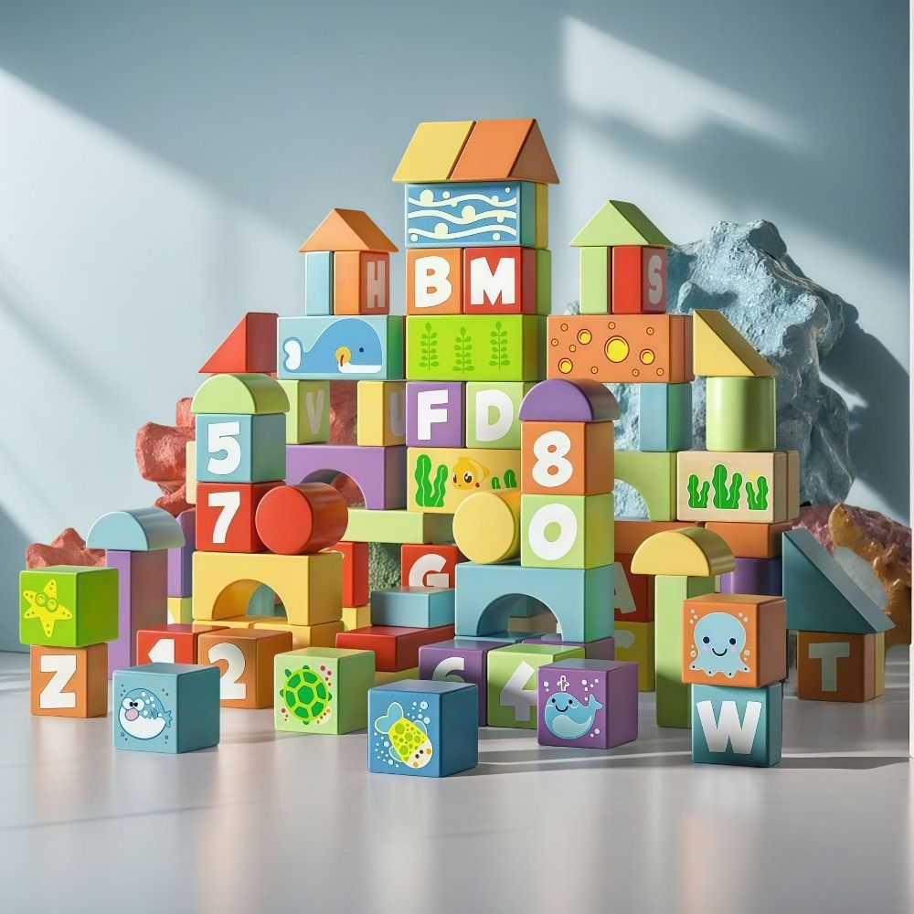 บล็อกไม้เสริมพัฒนาการเด็กเล็ก  - Wooden Blocks Stacking บทวิจารณ์และราคา