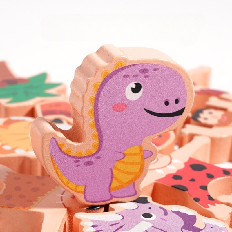 บล็อกไม้ทรงไดโนเสาร์แบบดั้งเดิ - Wooden Blocks Stacking บทวิจารณ์และราคา
