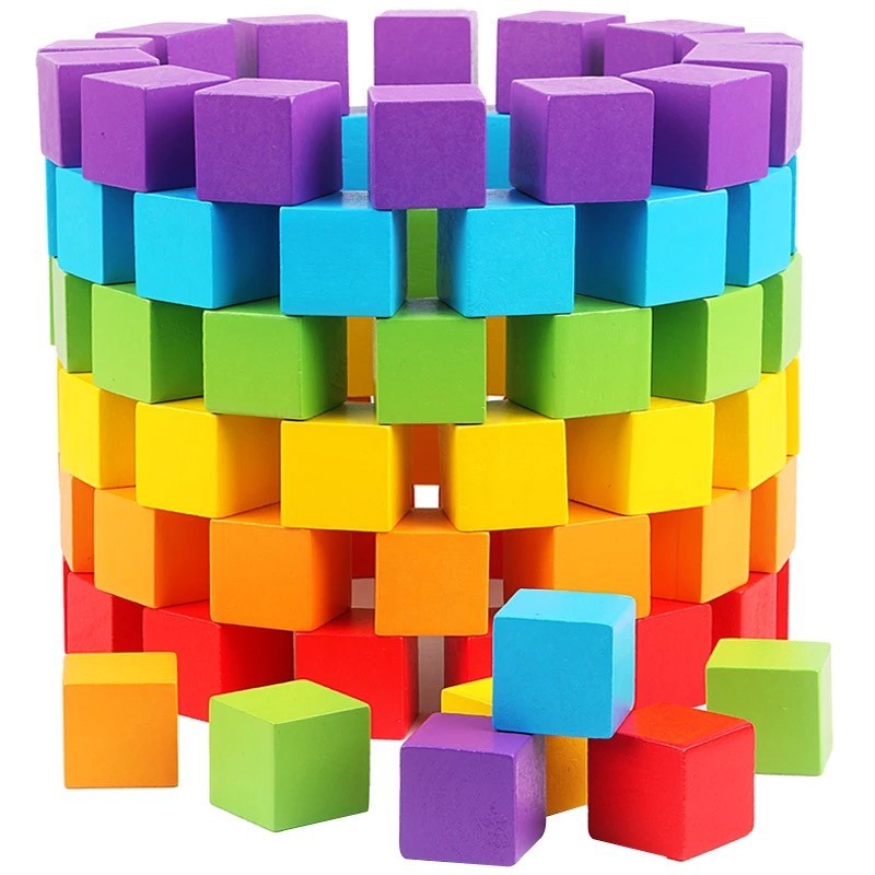 30 ชิ้น/ล็อต 2X2 ซม. ไม้หลากสี - Wooden Blocks Stacking บทวิจารณ์และราคา