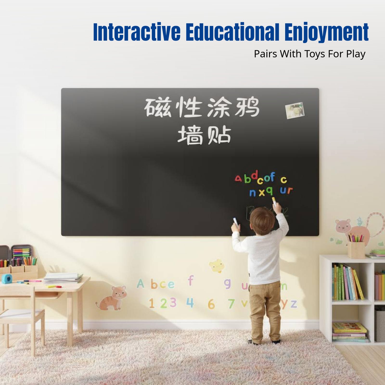 สติกเกอร์ติดผนังไวท์บอร์ดสำหรั - Magnetic Drawing Board บทวิจารณ์และราคา